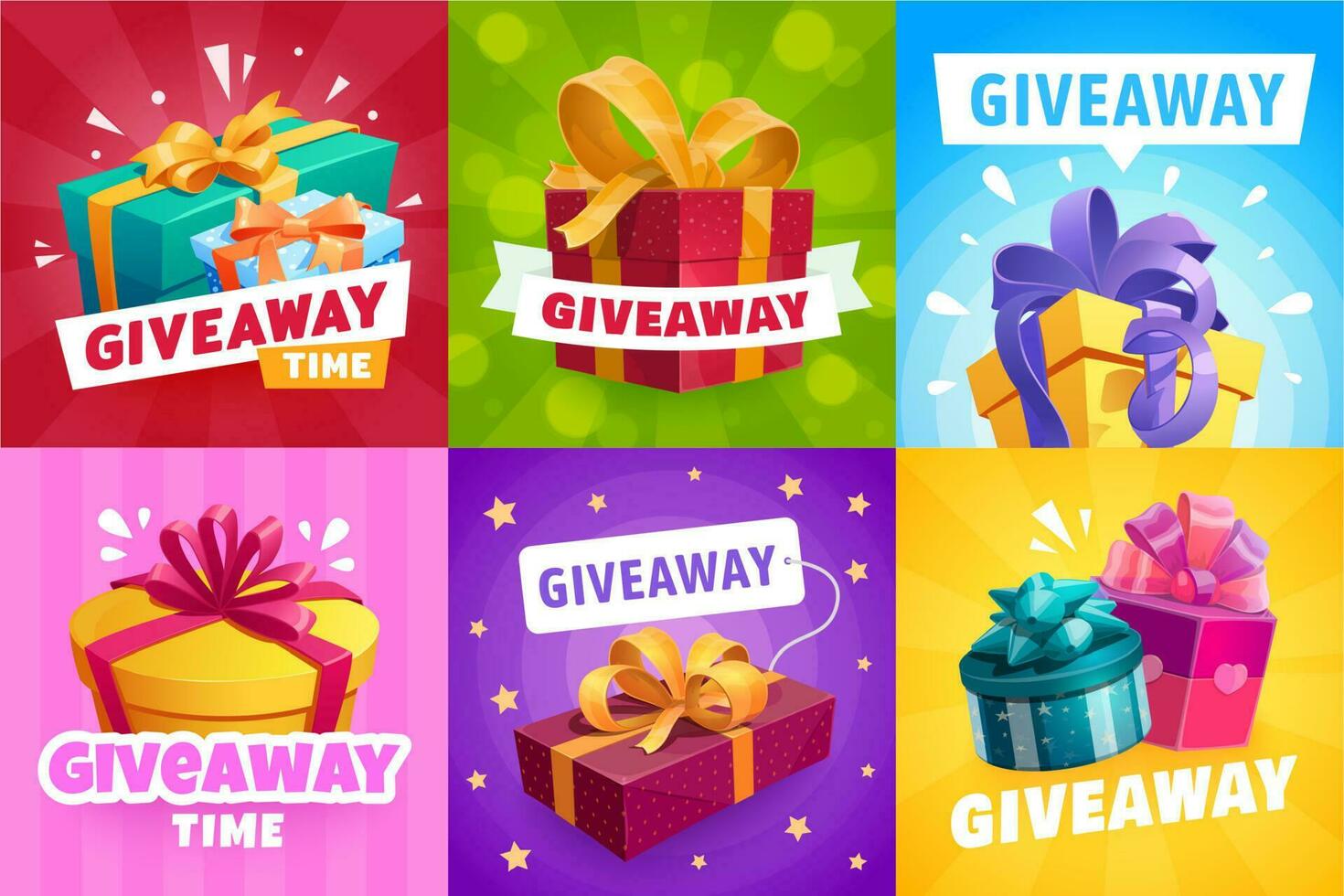 Giveaway gifts, competition winner prize vector