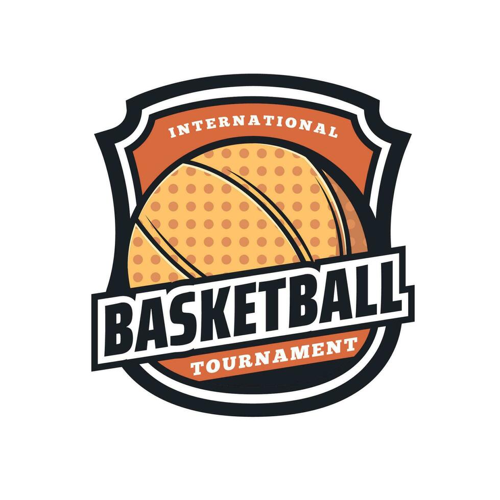 Basketball tournament retro vector icon ball