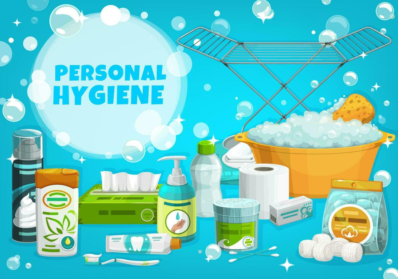 Personal hygiene, body care products vector