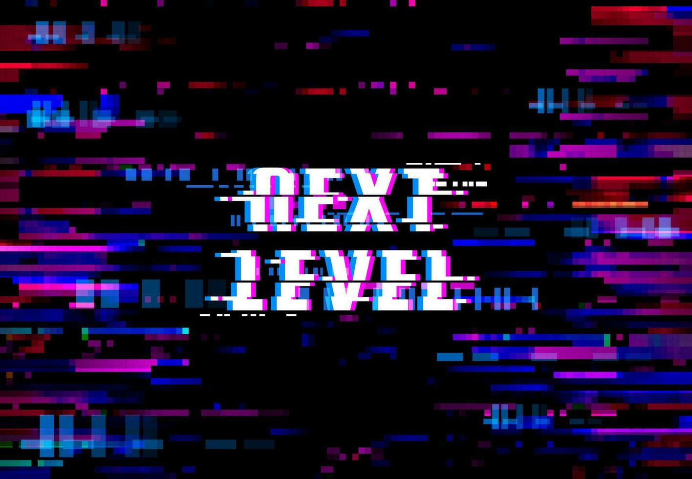 Glitch background, Next Level pixels digital noise vector