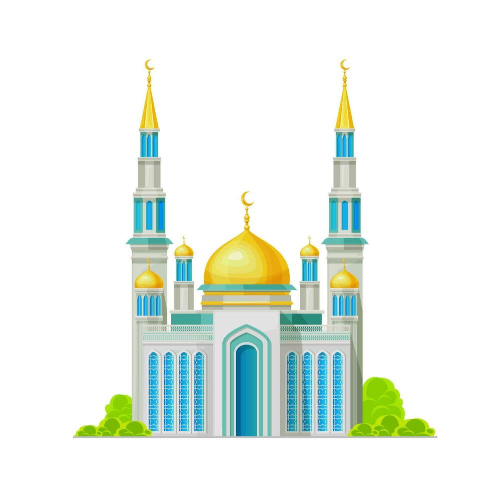 mezquita, musulmán edificio, islam religión santuario vector