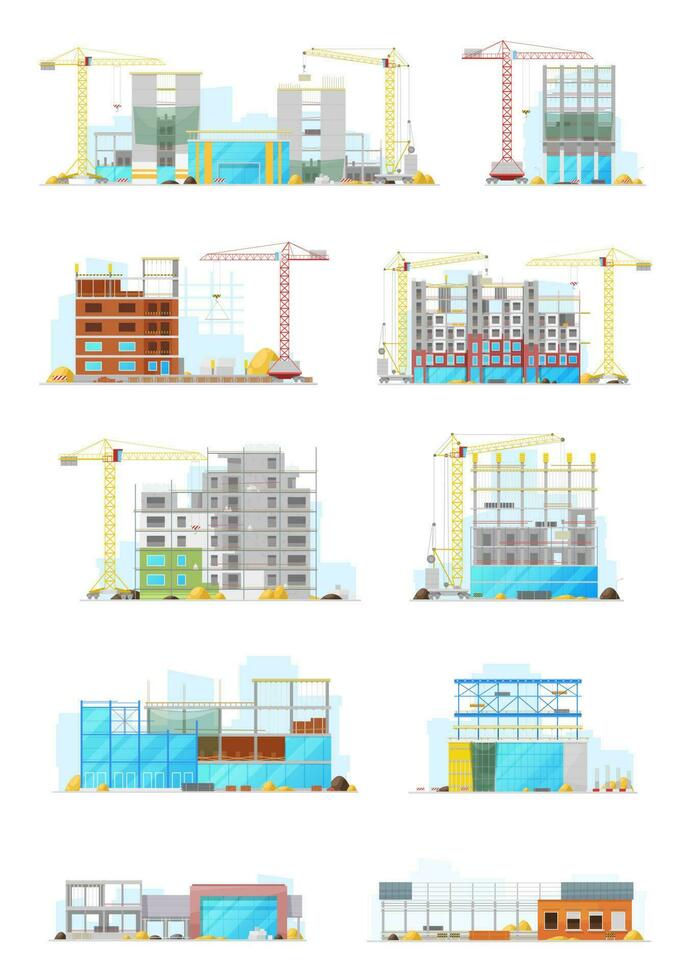 Building construction sites, store or warehouse vector