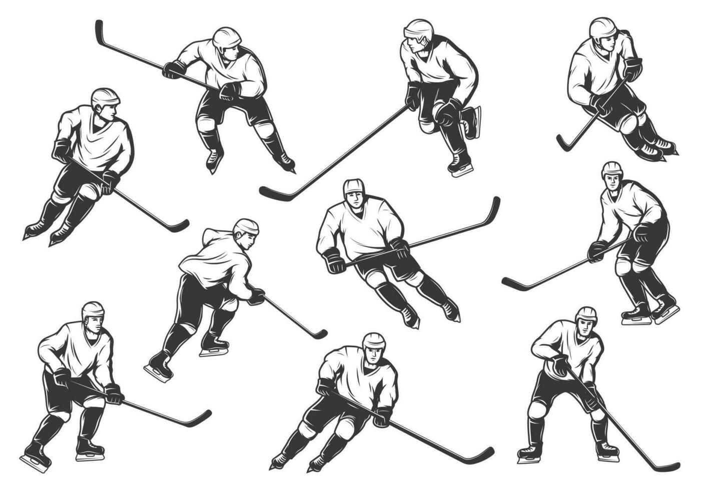 Ice hockey players vector monochrome sport team 23503515 Vector Art at