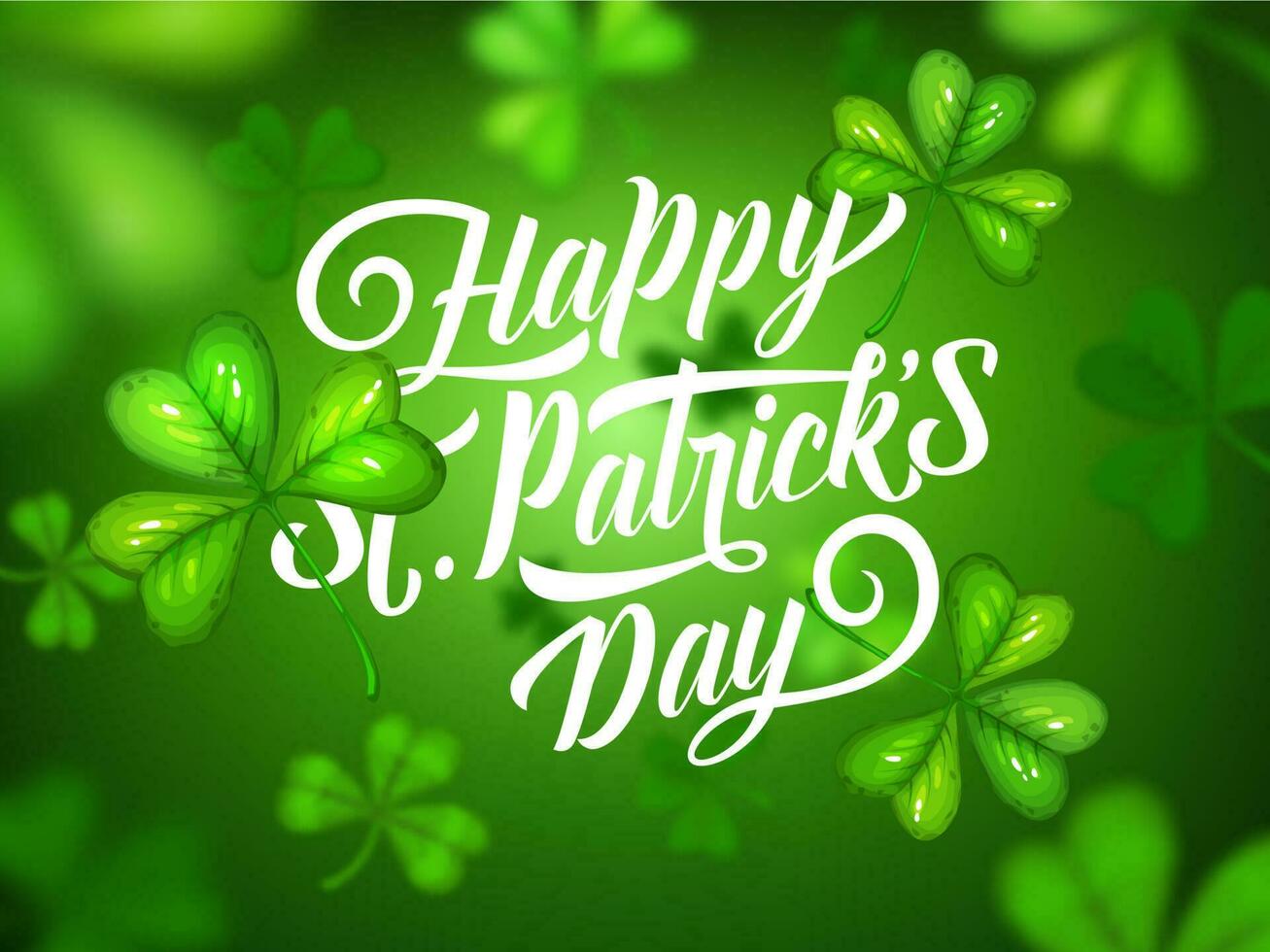 Irish holiday clovers background of Patricks Day vector