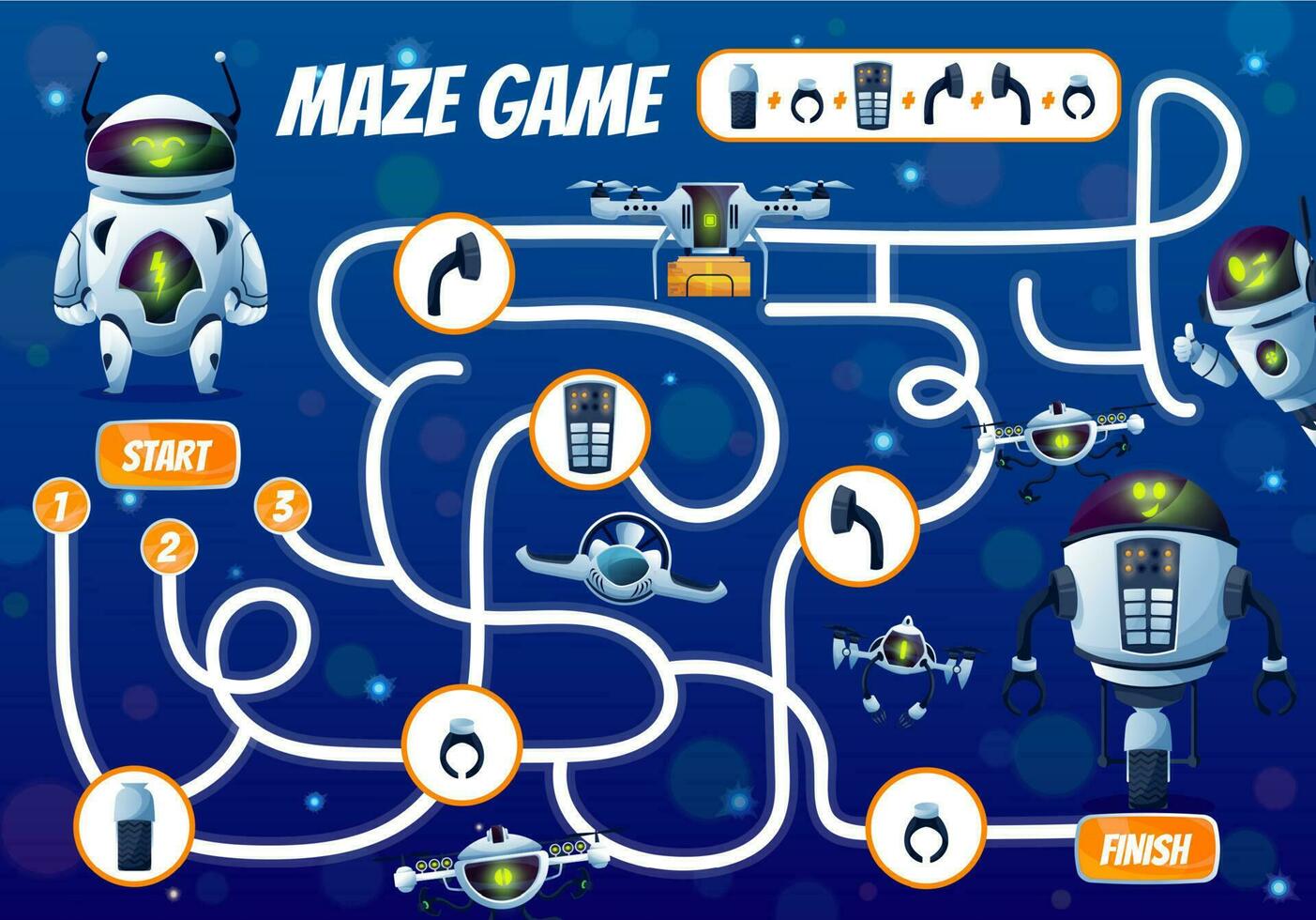 Fix the robot kids maze game or labyrinth vector