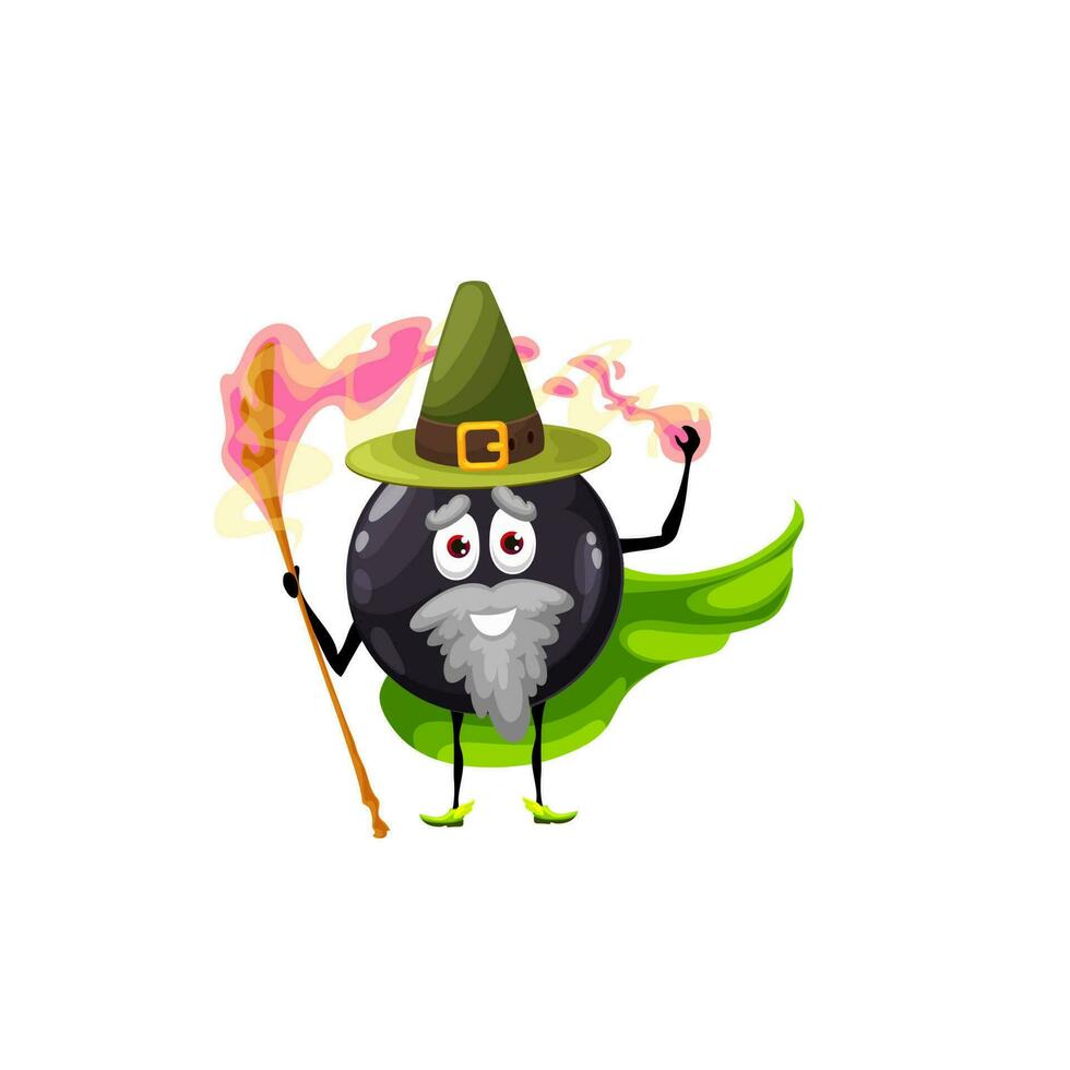Black currant magician or wizard cartoon character vector