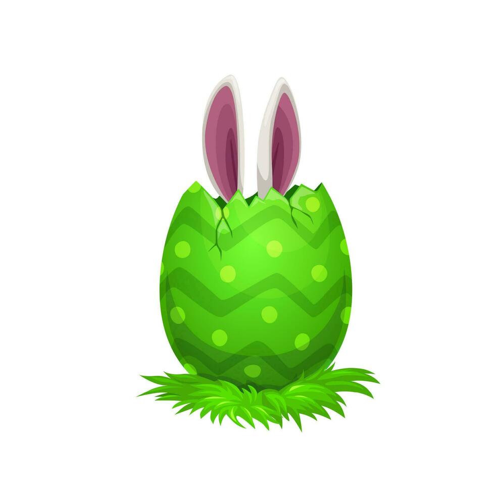 Easter bunny ears and holiday egg vector