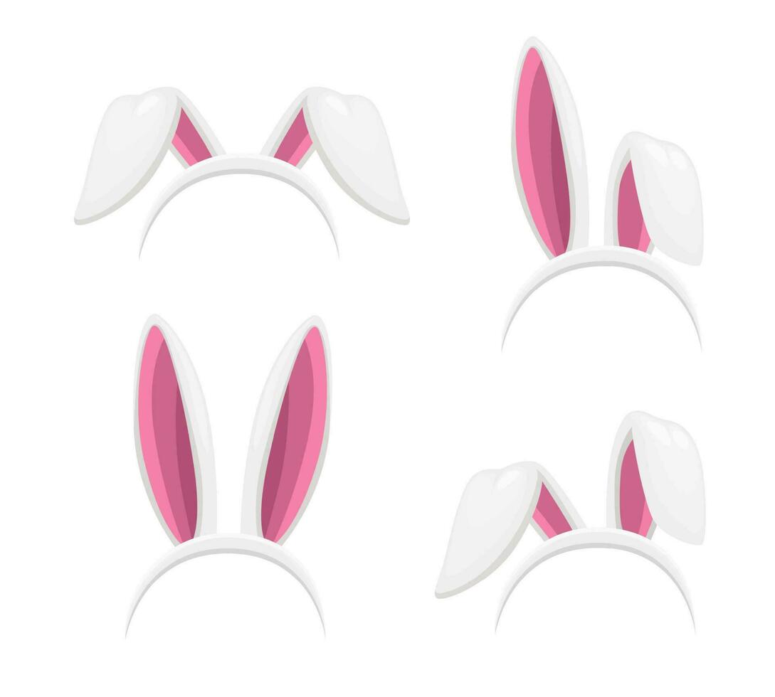 Easter bunny or rabbit ear headbands vector