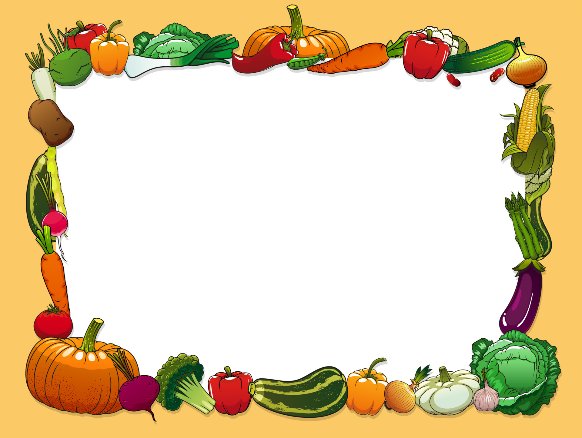 Vegetables frame with farm and garden fresh food 23503724 Vector Art at