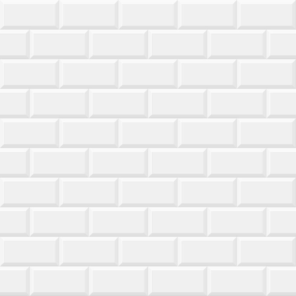 Subway tile seamless pattern white kitchen ceramic vector