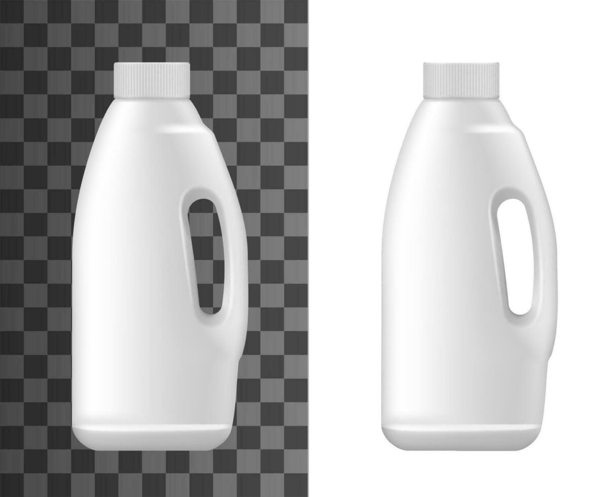 realista el plastico botella, líquido lavandería detergente vector