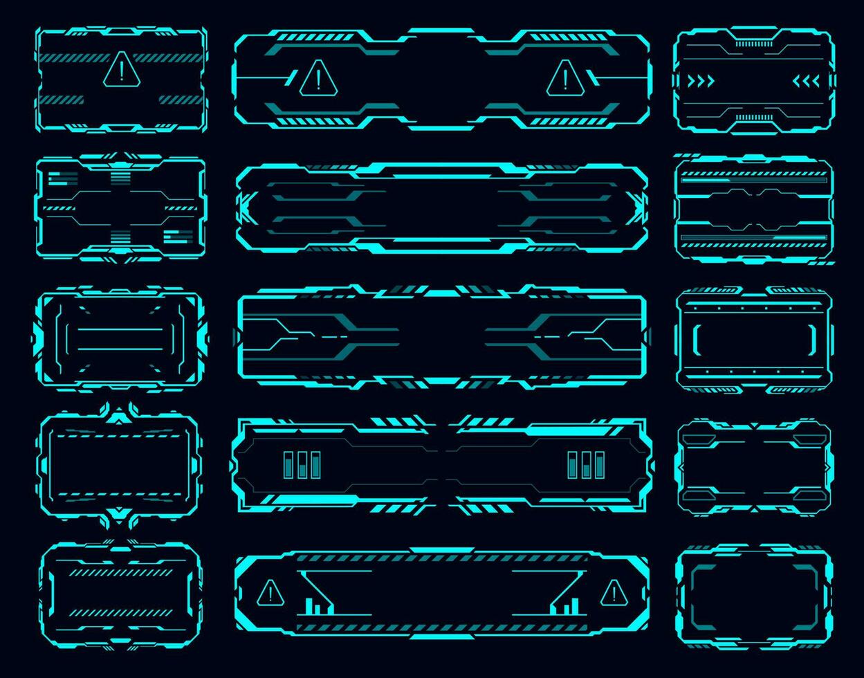 hud interfaz marcos, fronteras, señales, informacion cajas vector