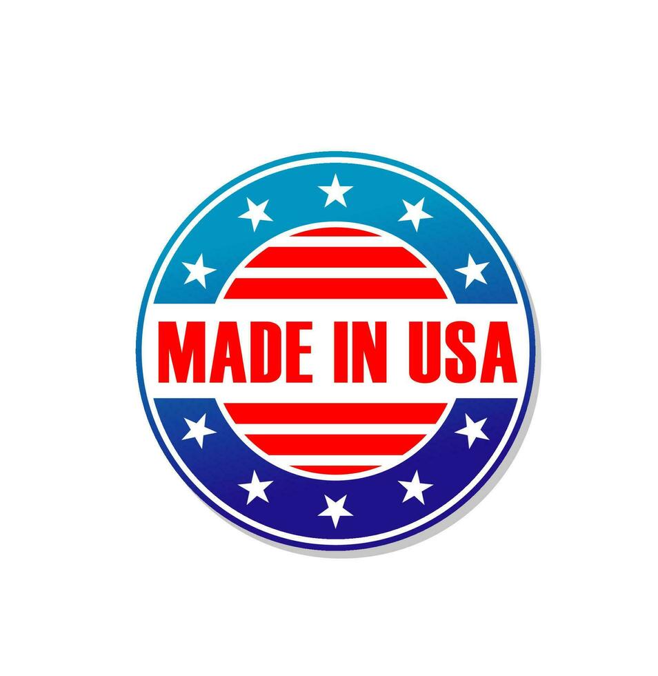 Made in USA label or banner, American flag stars vector