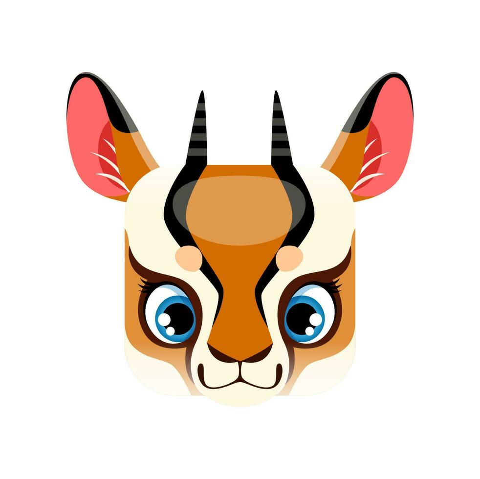 Gazelle cartoon kawaii square springbok animal vector