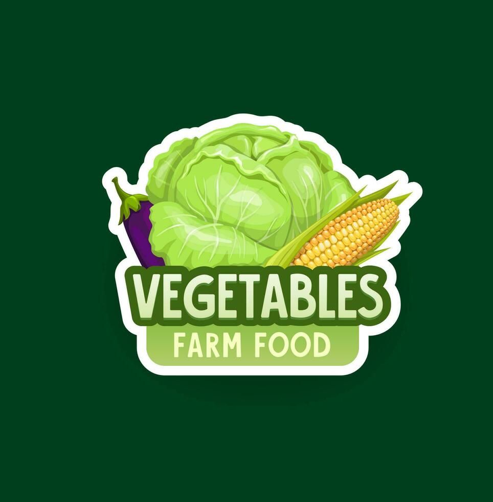 Organic farm vegetables harvest cartoon icon vector