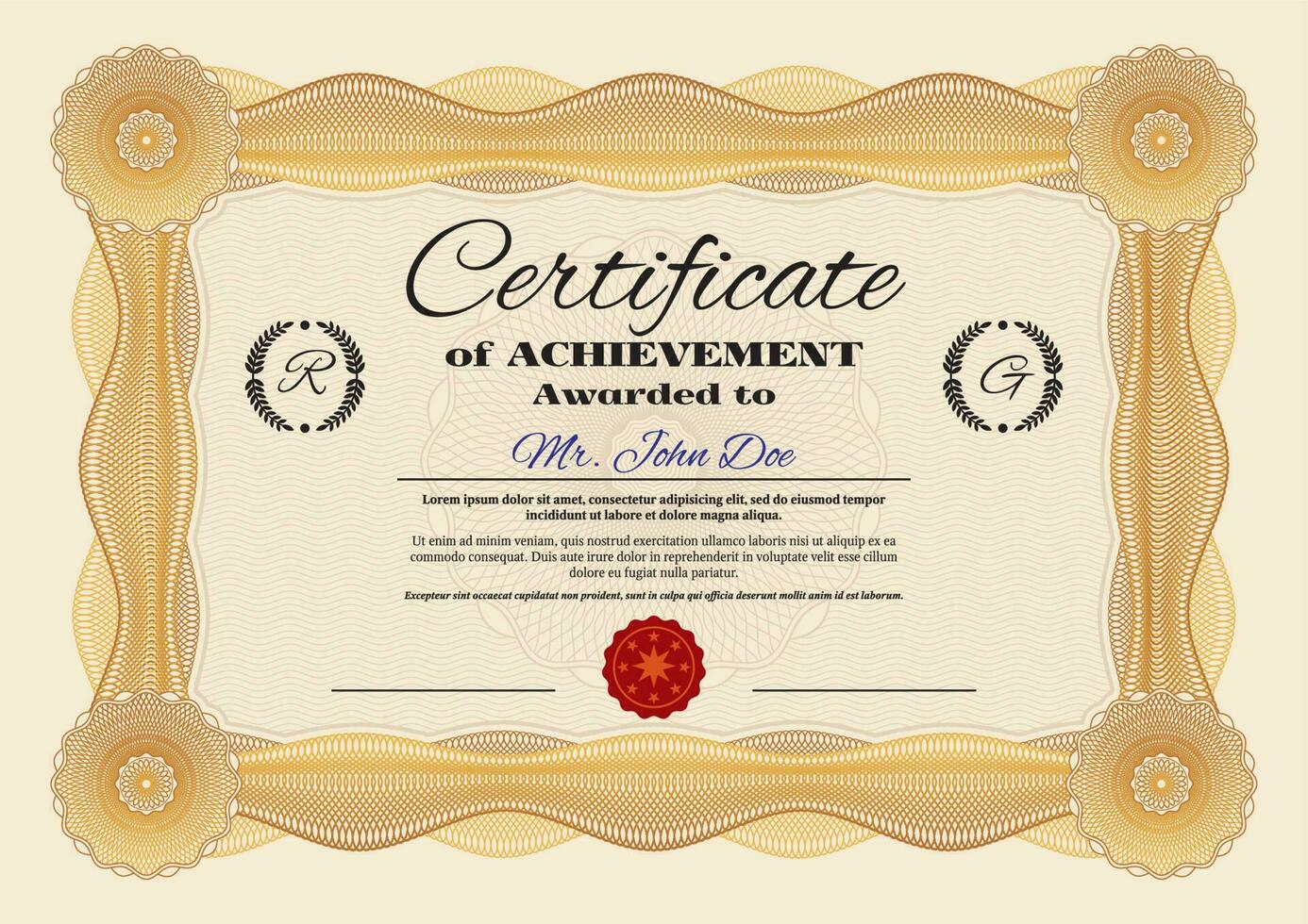 Certificate, achievements luxury award template vector