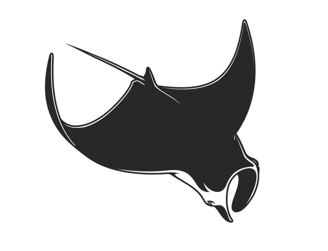 Manta underwater animal, devil ray, stingray vector