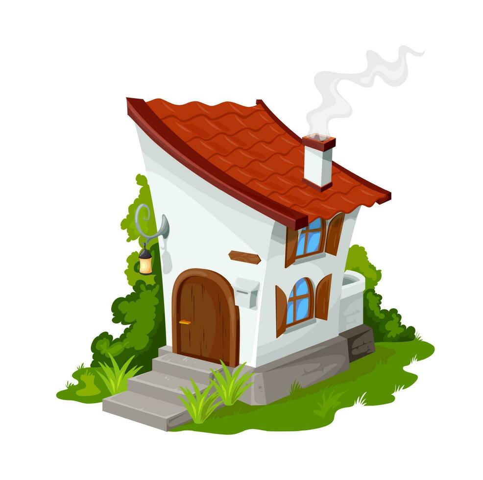 Cartoon fairytale elf or dwarf house, dwelling vector