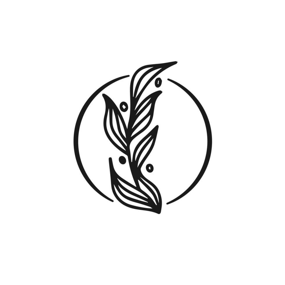 Leaf ornament vector element design