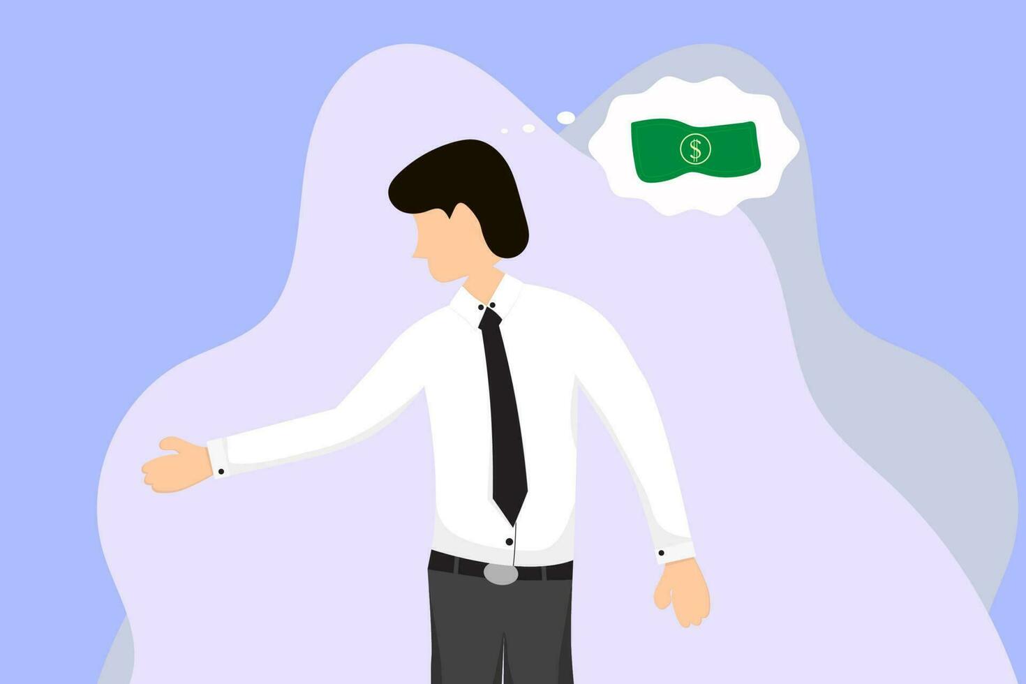 business man showing gesture shaking hands, with speech bubble symbolizing money vector