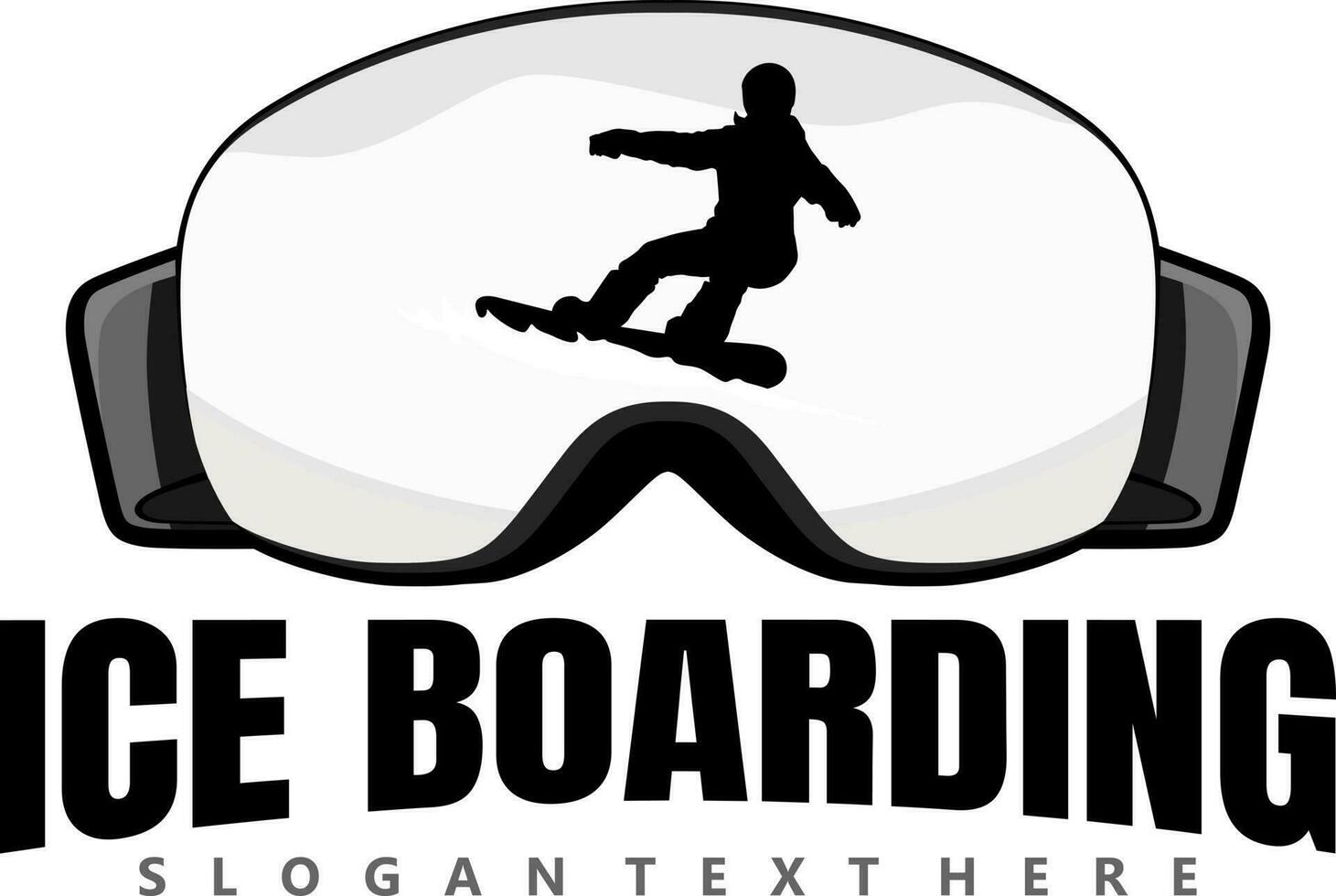 ice boarding sport logo vector