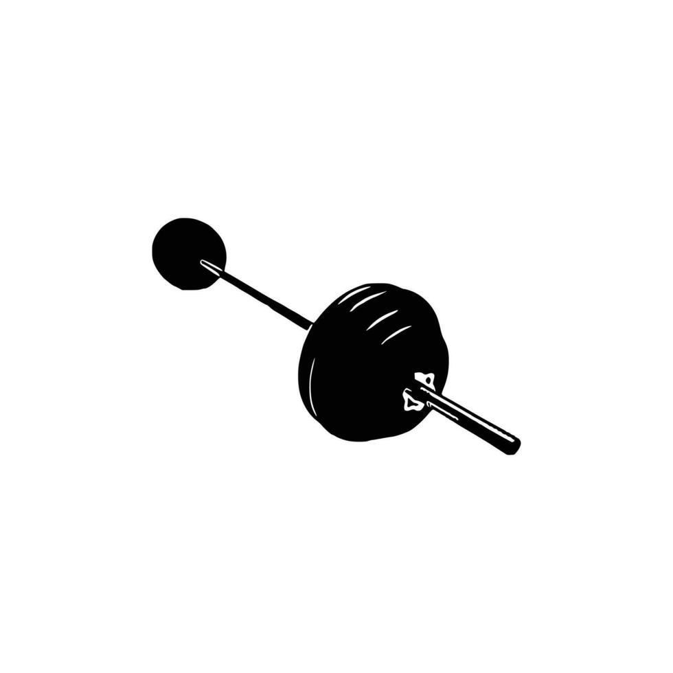 Black and white Barbell Vector illustration.