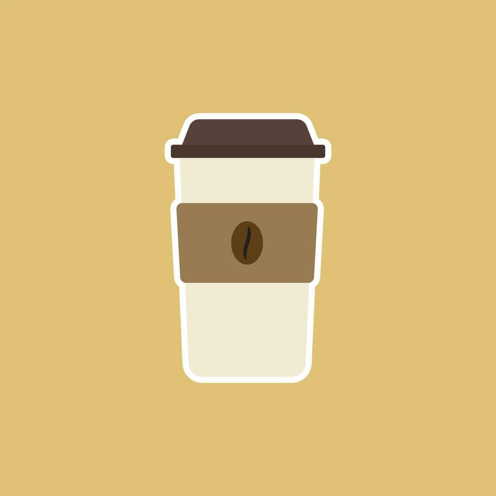 un taza de café plano diseño vector ilustración. café taza vector ilustración aislado en antecedentes. el plastico café taza en plano estilo.