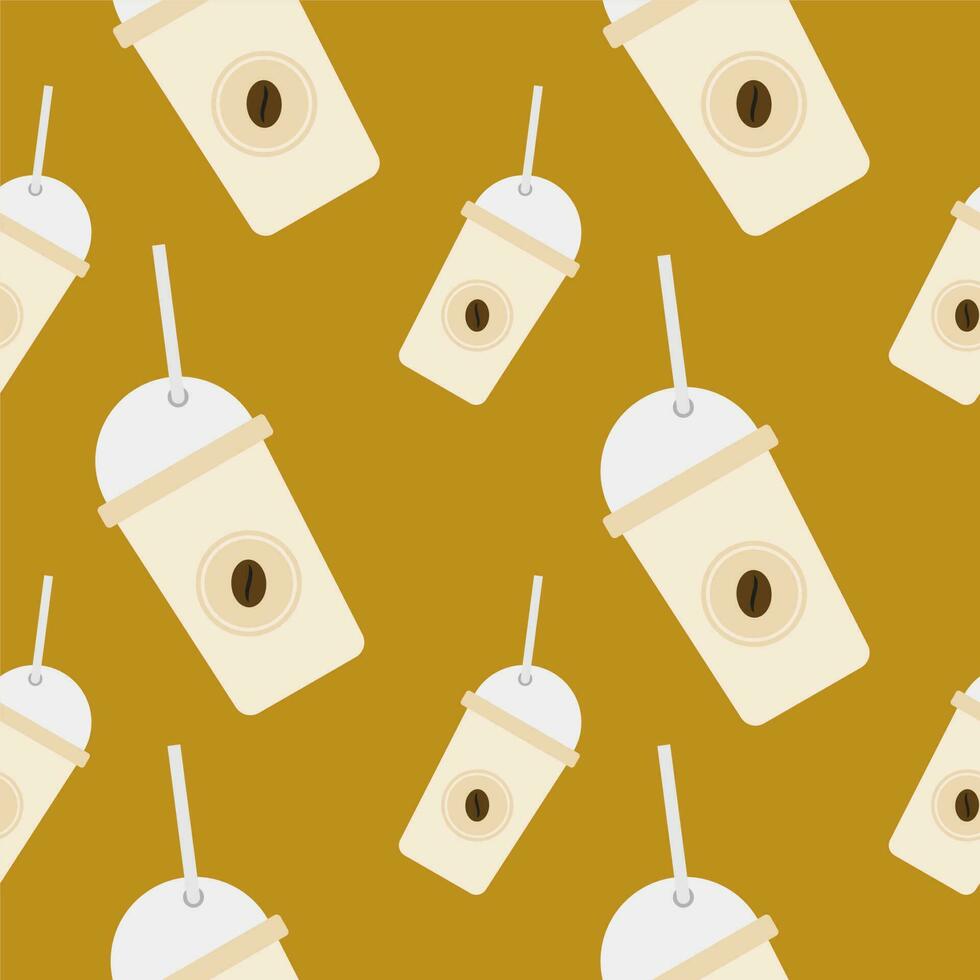 a cup of coffee seamless pattern vector illustration