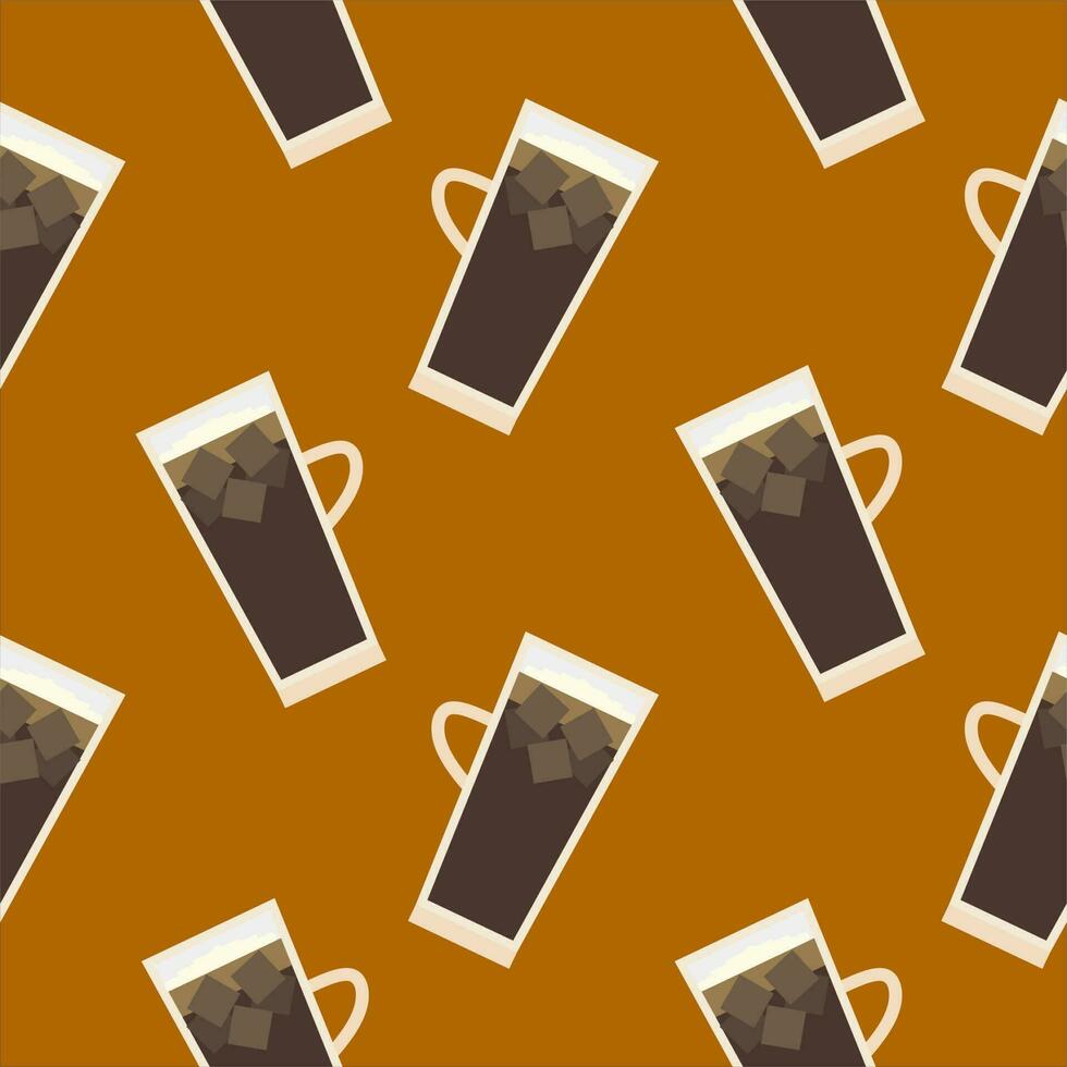 iced coffee seamless pattern vector illustration