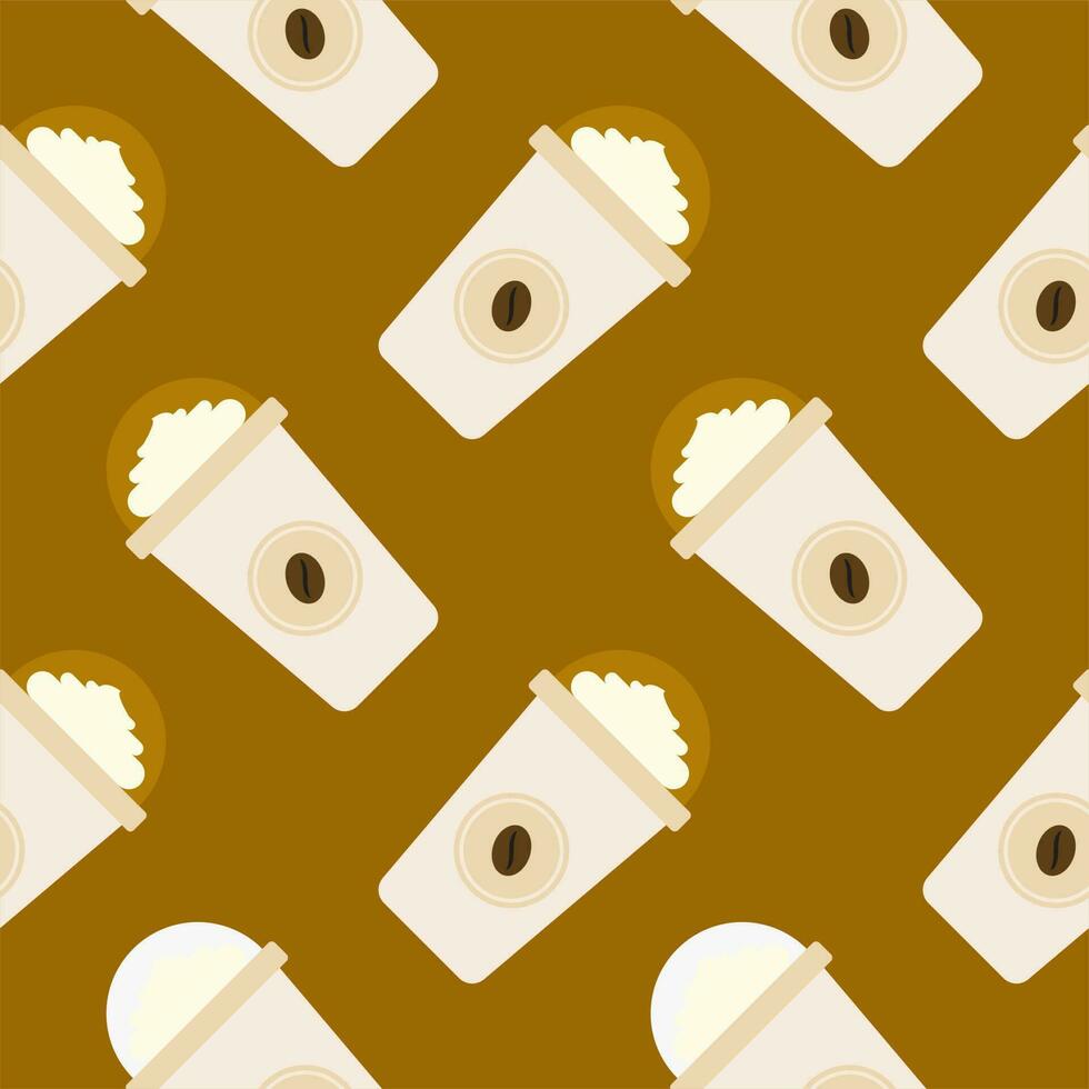 coffee whipped cream seamless pattern vector illustration