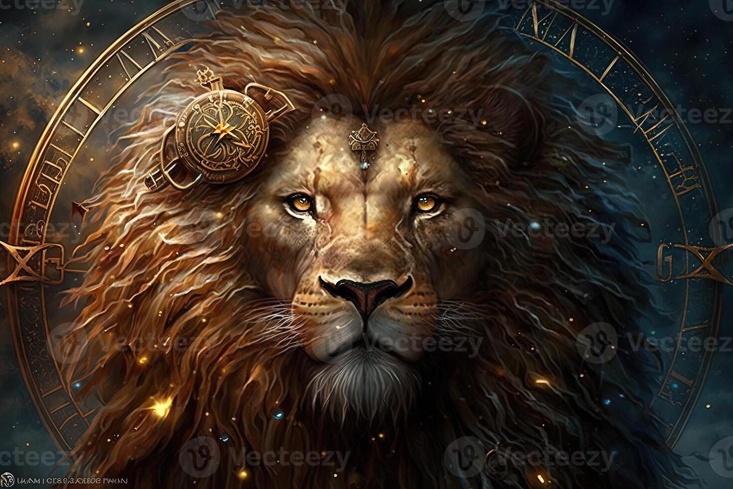 Leo Zodiac Symbol in romance style Ai Art by FictionArtAuthor on  DeviantArt