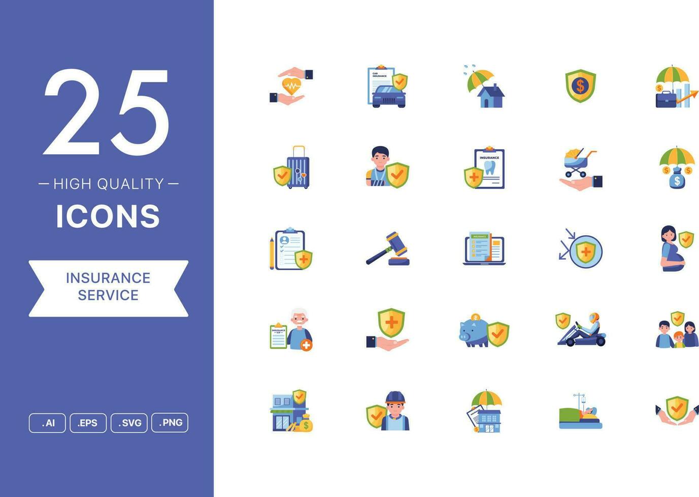 Vector set of Insurance icons