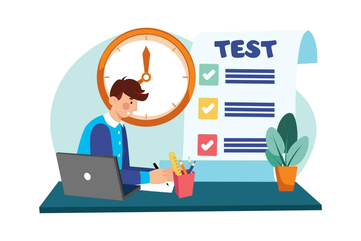 A High School Student Prepares For A Standardized Test 23505177 Vector a-high-school-student-prepares-for-a-standardized-test-23505177-vector