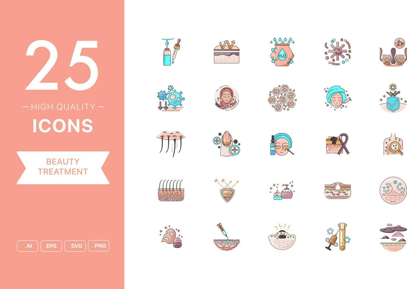 Vector set of Beauty Treatment icons