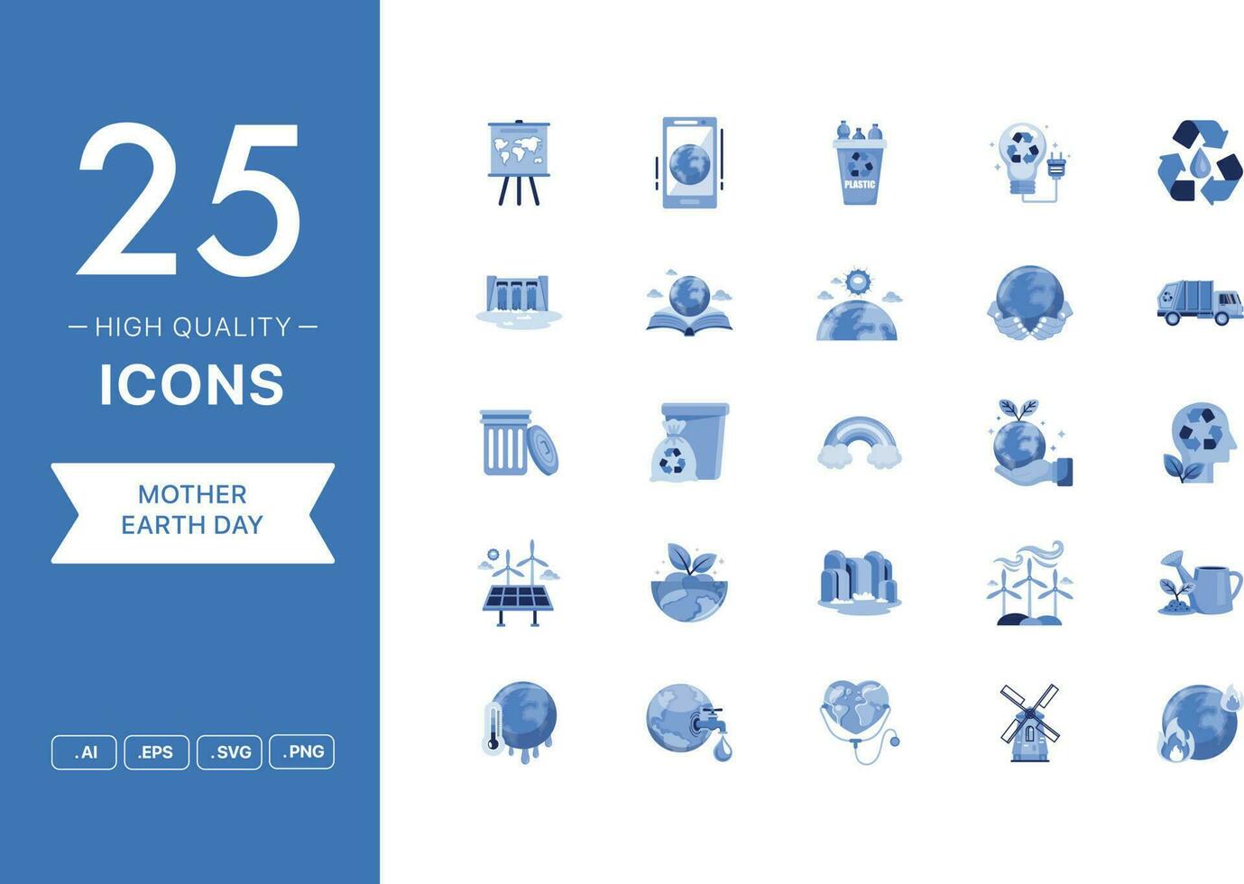 Vector set of Mother Earth Day icons