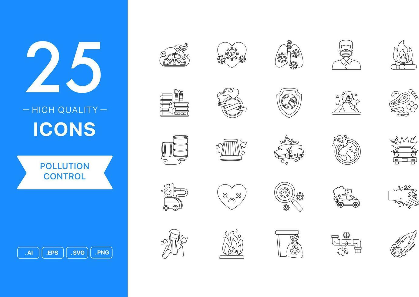 vector conjunto de contaminación controlar íconos