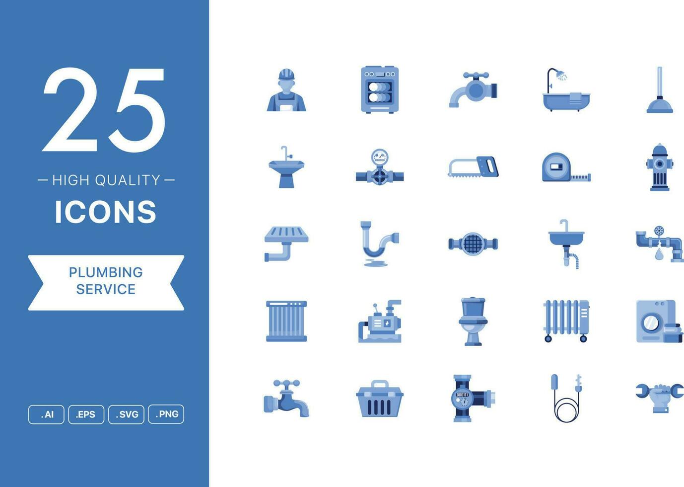 Vector set of Plumbing Service icons