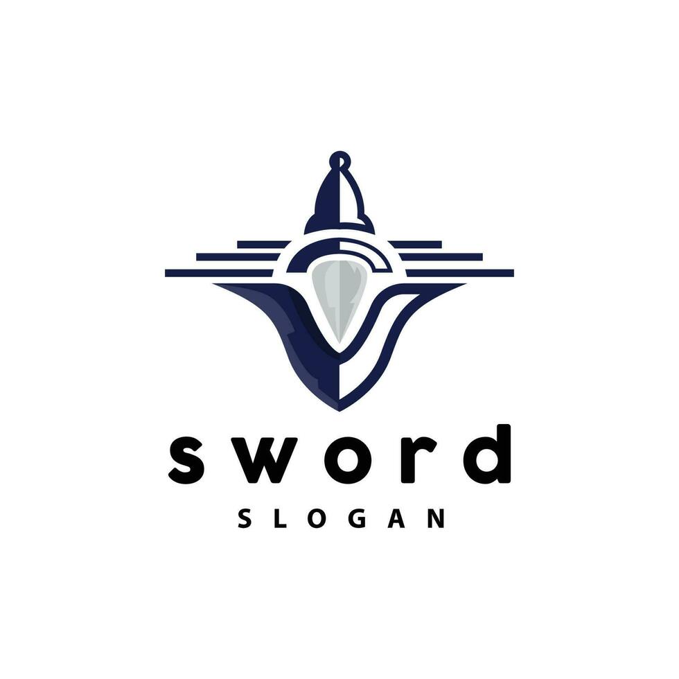 espada logo, guerra arma línea sencillo diseño, vector, símbolo modelo icono vector