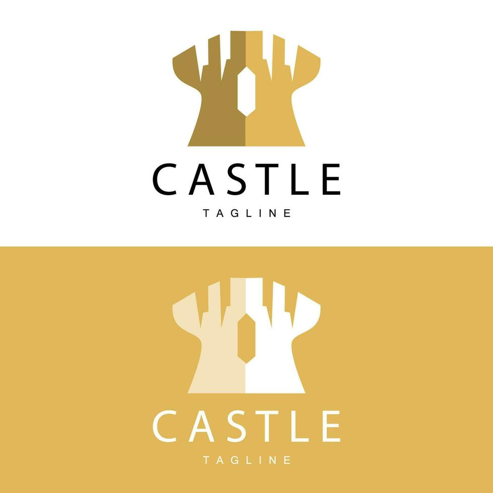 Castle Logo Elegant Luxury Simple Design, Royal Castle Vector Shield, Templet Illustration Icon