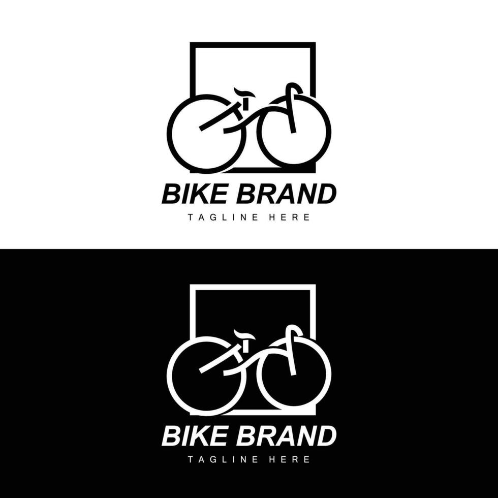 bicicleta logo, vehículo vector, bicicleta silueta icono, sencillo diseño inspiración vector