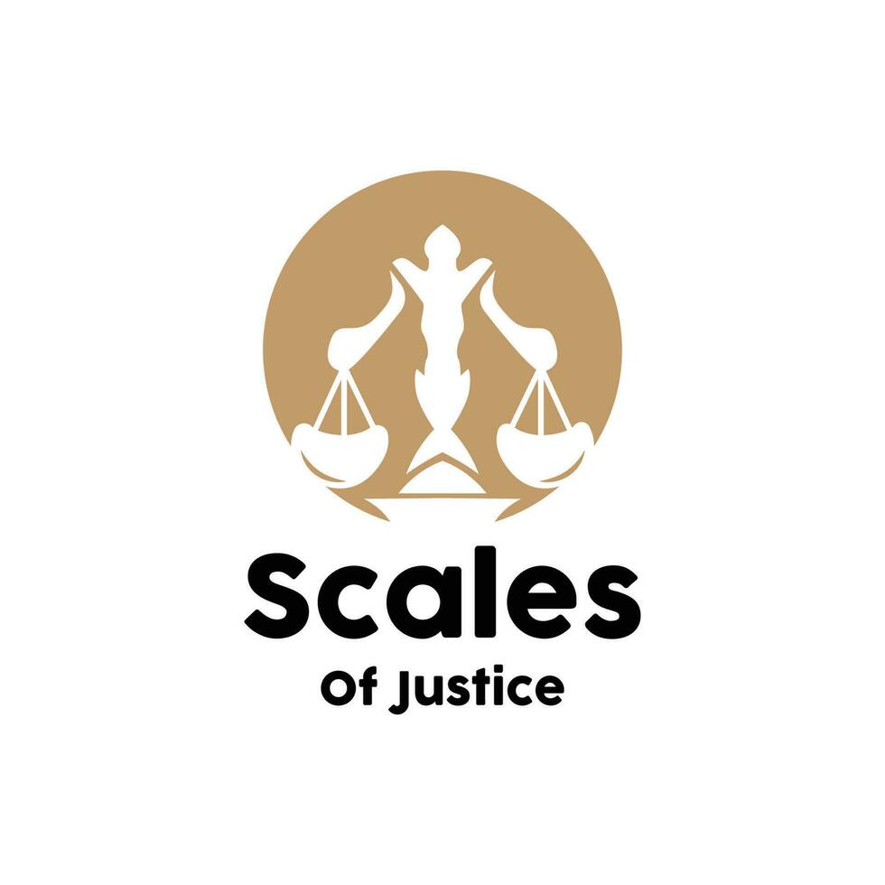 Scales of Law Logo, Scales of Justice Vector, Simple Line Design, Icon Symbol Illustration vector