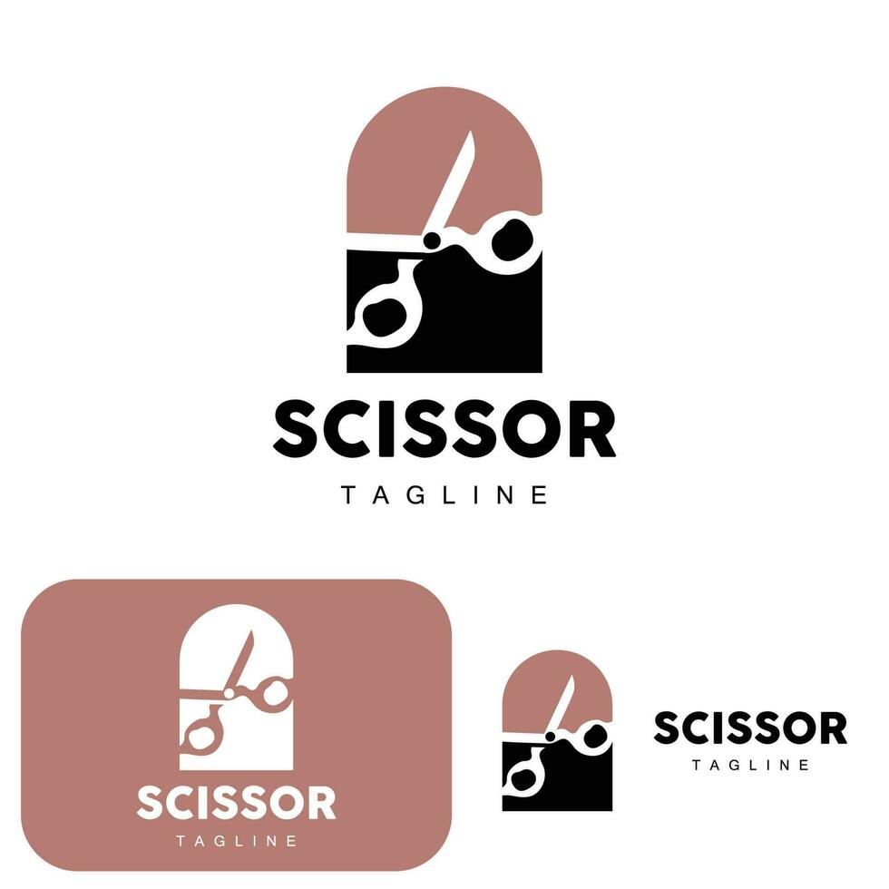 Scissors Logo, Cutting Tools Vector, Barbershop Razor Scissors Simple Design, Illustration Template Icon vector