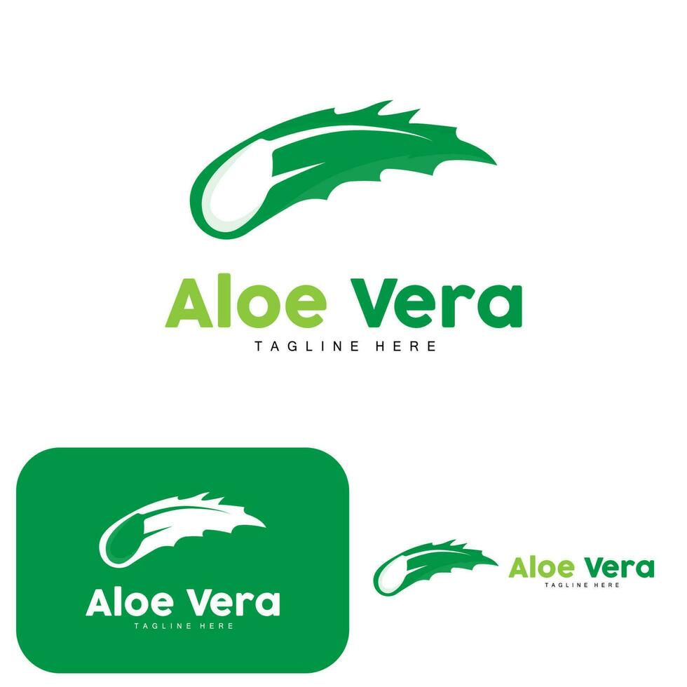 Aloe Vera Logo, Green Plant Design, Traditional Medicine And Skin Care Plant Vector, Hair Care, Symbol Icon Illustration vector