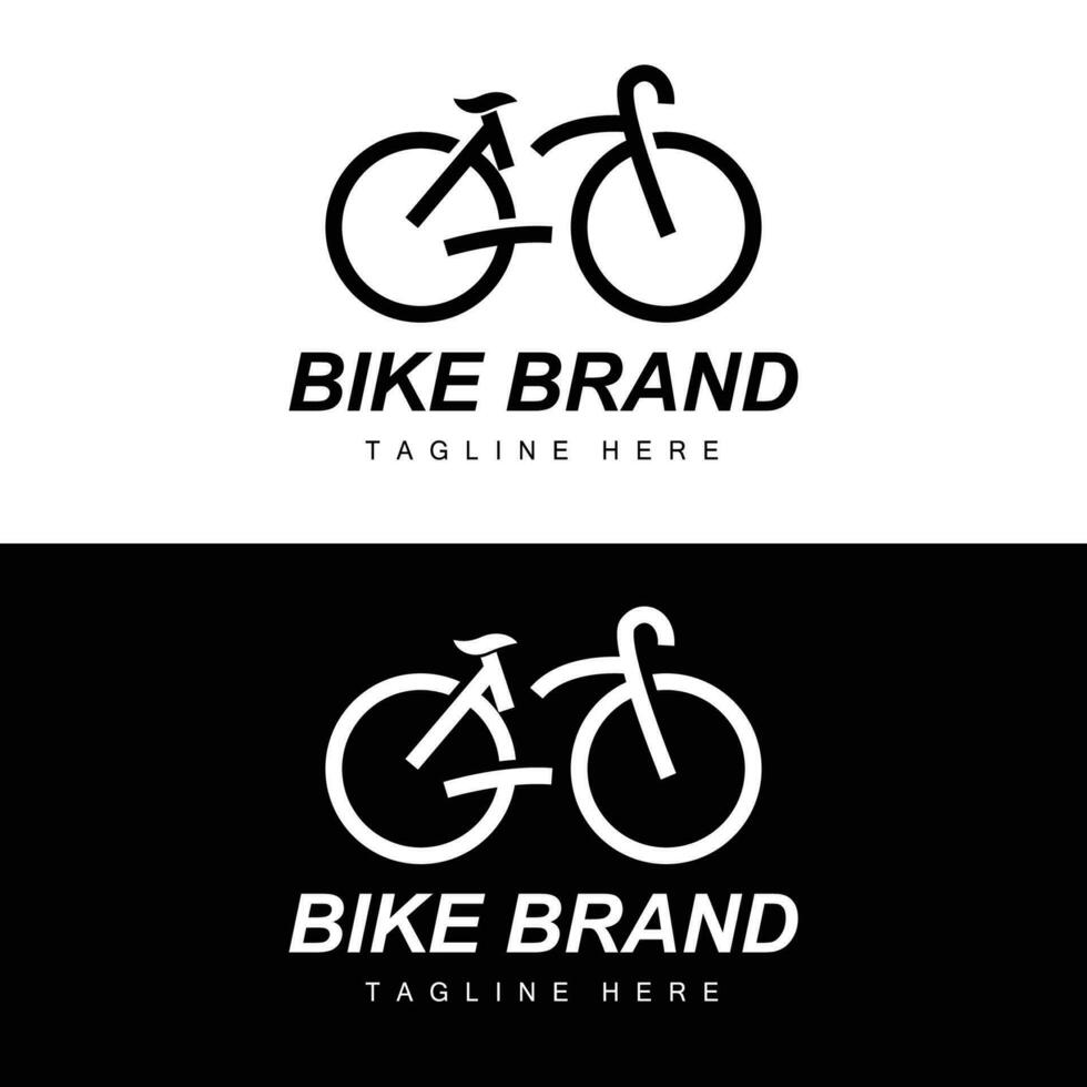 bicicleta logo, vehículo vector, bicicleta silueta icono, sencillo diseño inspiración vector