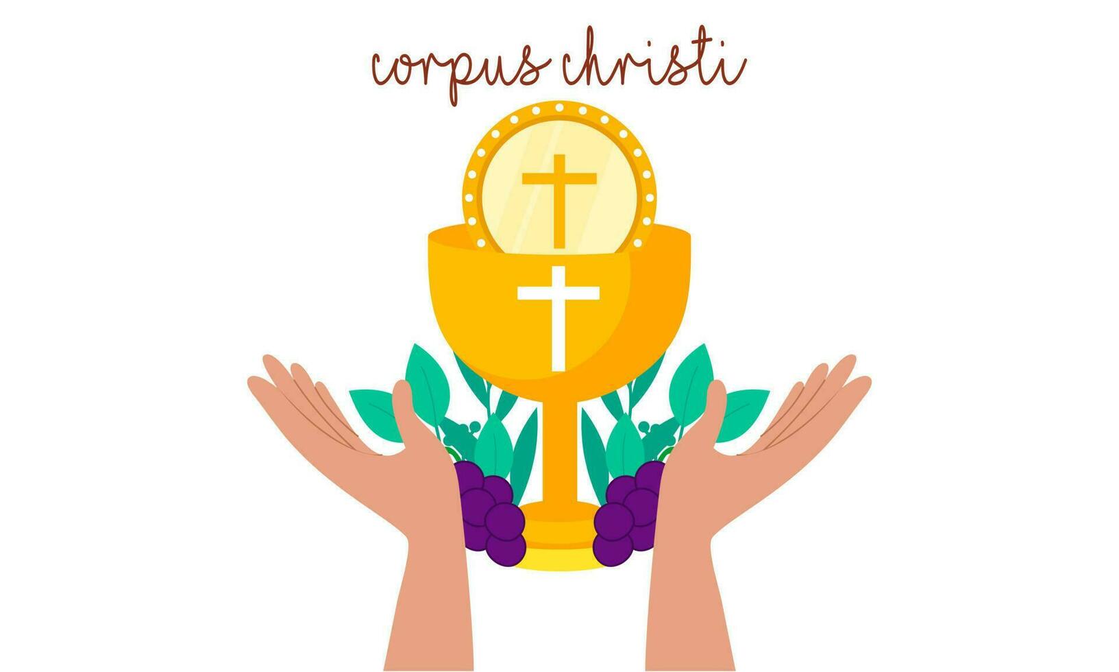 Corpus christi catholic religious holiday vector