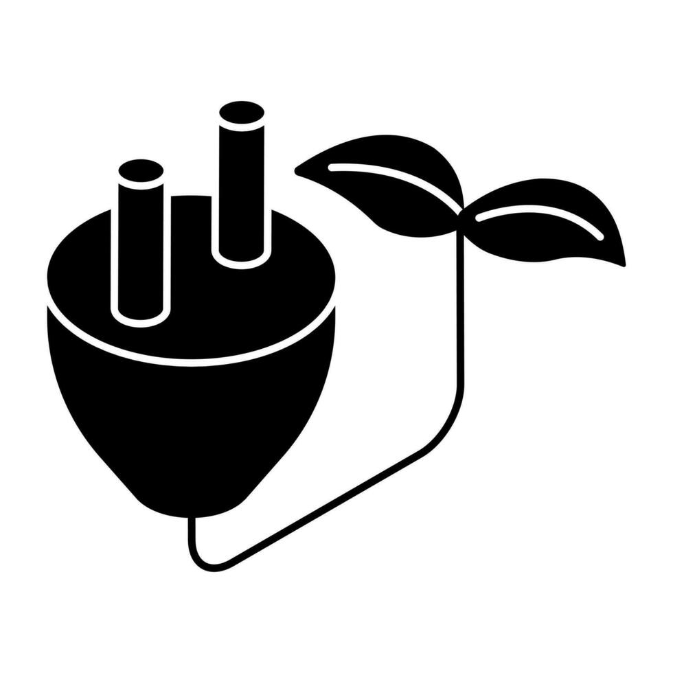 WebA unique design icon of eco plug vector