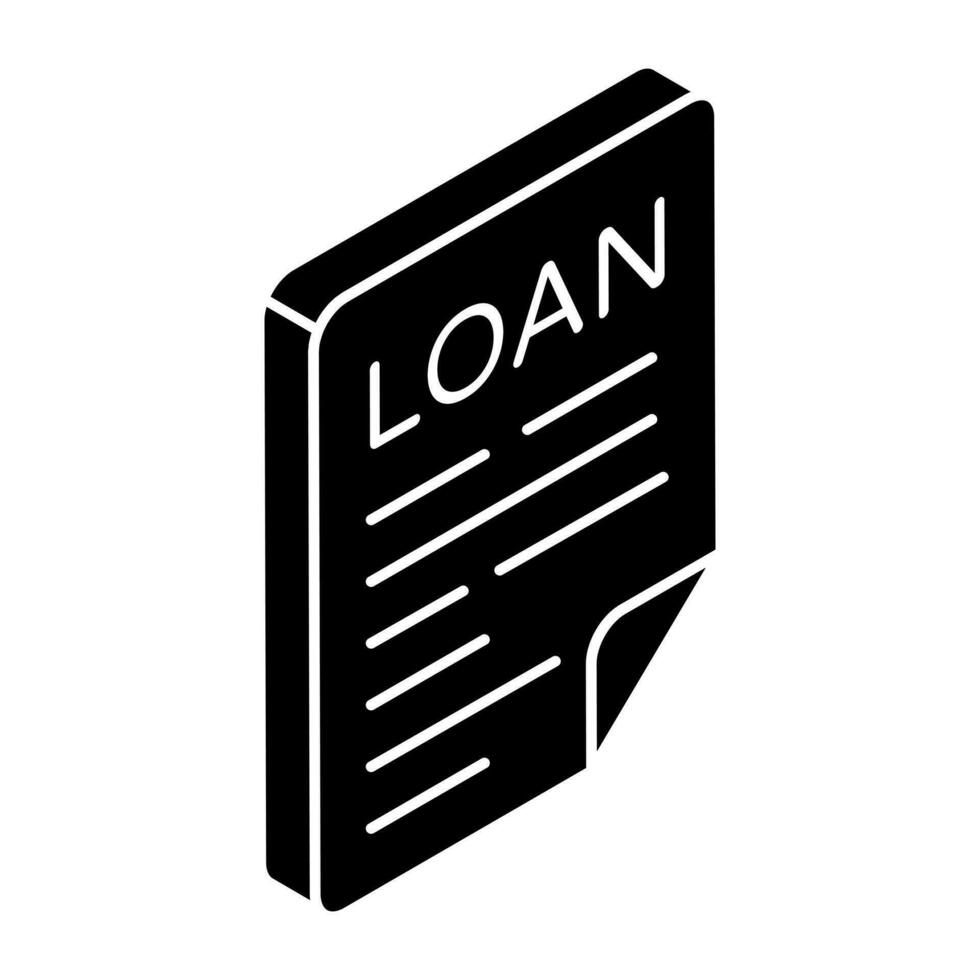 An icon design of loan paper vector