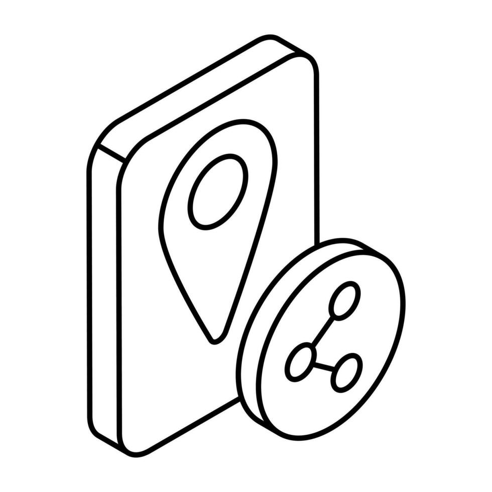 A premium download icon of share location vector