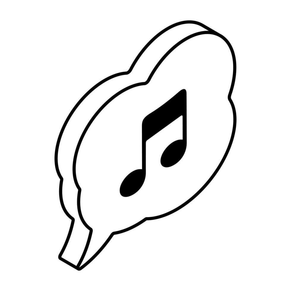 Conceptual linear design icon of music chat vector
