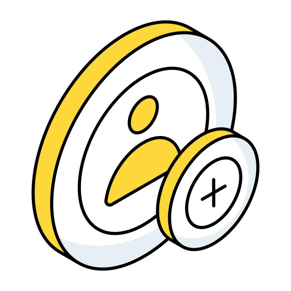 A unique design icon of add friend vector